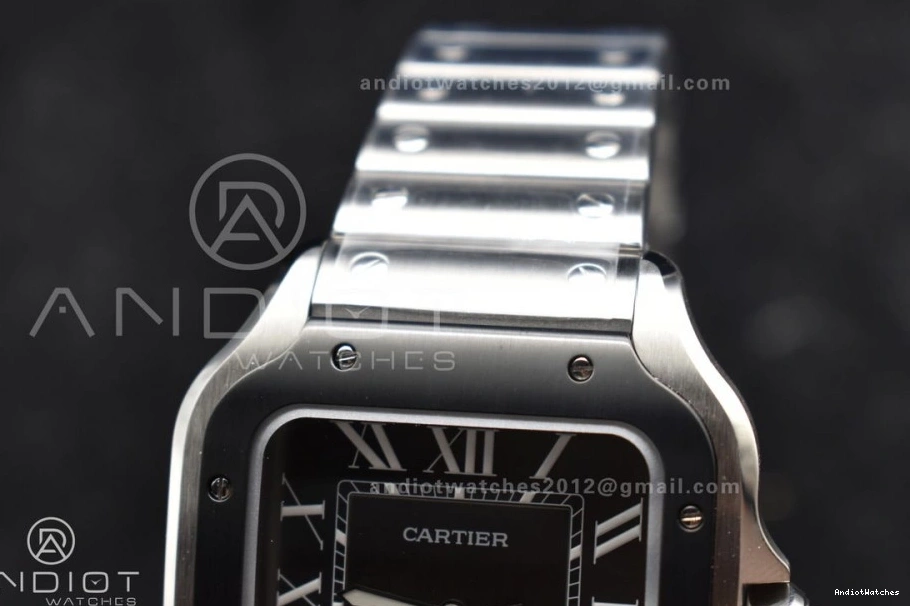 Edition Bracelet 1:1 on Dial Black Best Vibrant 1050 Gray Santos Bezel 40mm MIYOTA SS SS BVF Cartier de 0925